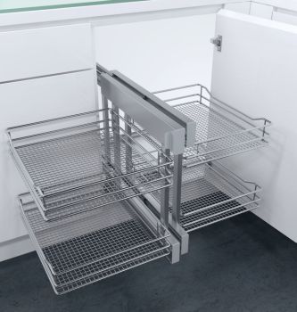 Vauth Sagel Cor Flex Pull Out Corner Unit, Complete Set, Saphir Mesh Baskets