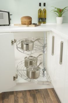 Carousel Set, Chrome Wire, Half Circle, for Min. Door Width 450-500 mm