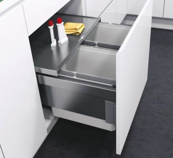 Vauth Sagel ENVI Space Pro - 500mm door, 2 bins - integrated under drawerline pull out kitchen cupboard bin