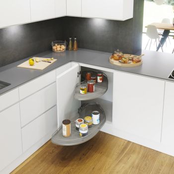 Pull Out Shelving Unit, Grey Base with Silver Rail Shelves, Vauth-Sagel Cornerstone® Maxx