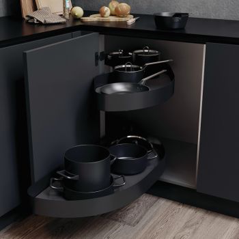 Pull Out Shelving Unit, Lava Grey Curve Shelves, Vauth-Sagel Cornerstone® Maxx