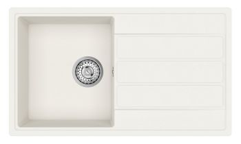 Clearwater Mio Compact D100S single bowl granite composite kitchen sink with reversible drainer  760 x 440mm  top-down view