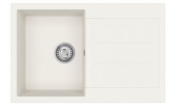 Clearwater Vesta Compact D100 single bowl inset granite composite kitchen sink with reversible drainer  top-down view showing 1000mm x 500mm dimensions