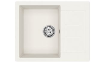Clearwater Vesta Compact D100S 1 bowl granite composite kitchen sink with reversible drainer  620 x 500 mm  overhead view