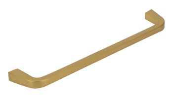 Häfele ESTE brushed gold zinc alloy D pull handle with 160mm hole centres  shown at isometric angle