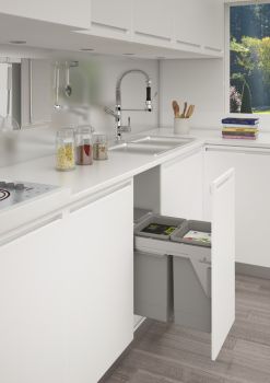 Stanto - 400mm door, 2 bins -  integrated under counter pull out kitchen cupboard bin