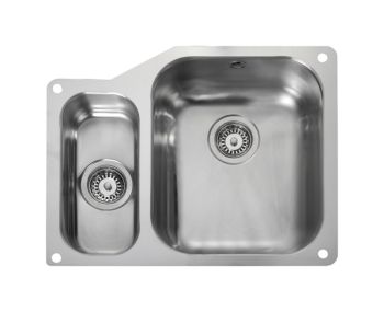 Rangemaster Atlantic Classic Polished Stainless steel 1.5 bowl Undermount Kitchen Sink - UB3515