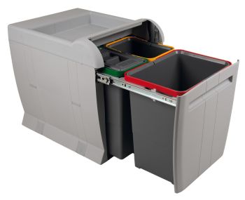 City - 450mm door, 3 bins - under sink pull out kitchen cupboard bin