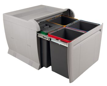 City - 600mm door, 4 bins  - under sink pull out kitchen cupboard bin