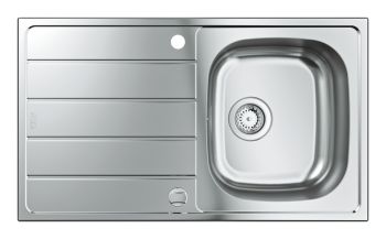 Grohe K200 Satin Stainless steel 390 mm Single bowl Inset Kitchen Sink with drainer - 31 576 SD0