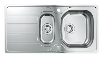 Grohe K200 Satin Stainless steel 1.5 bowl Inset Kitchen Sink with drainer - 31 588 SD0