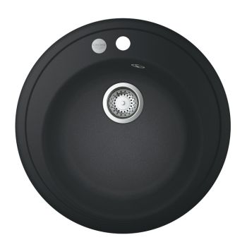 Grohe K200 Black Quartz composite 380mm Inset Kitchen Sink - 31 588 SD0