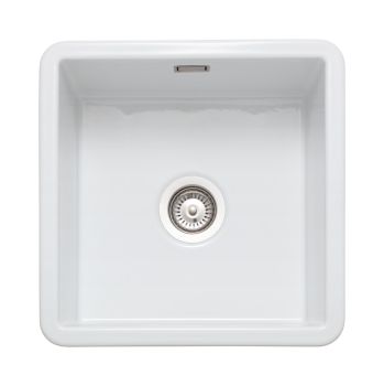 Rangemaster Rustique White Ceramic 400mm Undermount or Insetmount Kitchen Sink