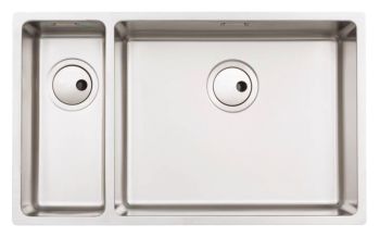Abode Matrix R15 Brushed Stainless steel 1.5 bowl Inset or Undermount Kitchen Sink