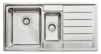Hafele Veneto Satin Stainless steel 1.5 bowl Inset Kitchen Sink with drainer