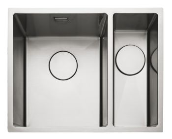Rangemaster Kube Brushed Stainless steel 1.5 bowl Inset or Undermount Kitchen Sink