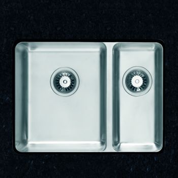 Clearwater Salsa Brushed Stainless steel 1.5 bowl Undermount Kitchen Sink - 600mm