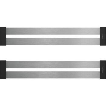 Schock 2x2 Design Drip Rack pair  450mm x 80mm  stainless steel with black end caps for kitchen sink protection