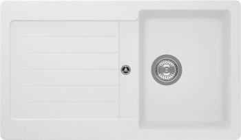 Schock CRISTALITE Typos 1.5 bowl inset granite composite kitchen sink with reversible drainer  860mm wide  silk finish shown from above