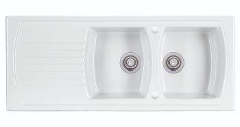 Clearwater Sonnet Ceramic Double bowl Inset Kitchen Sink