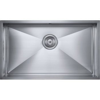 The1810 Axixuno 700u stainless steel single bowl undermount kitchen sink 400mm x 700mm with integrated basket strainer waste.