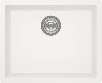 The1810 CRISTADUR Kaia N-100L 500mm single bowl undermount stainless steel kitchen sink with integrated waste kit  top-down view