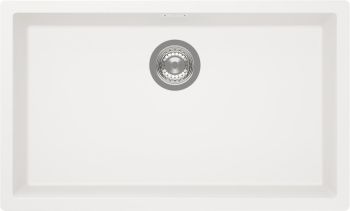 Schock CRISTADUR Kaia N-100XL single bowl undermount sink 700mm wide viewed from above showing granite composite bowl and integrated waste fitting