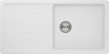 Schock CRYSTALITE Pinedo single bowl inset granite composite kitchen sink with reversible drainer  485mm wide bowl  overhead view