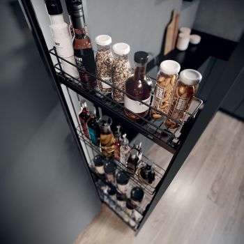 Pull Out Larder Unit, with Storage Baskets for Cabinet Width 150 mm, Vauth-Sagel VS TAL WIRO