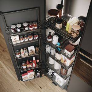 Swing Out Pantry Unit, Complete Set, Full Extension, Vauth Sagel VS TAL Gate Pro - Lava Grey