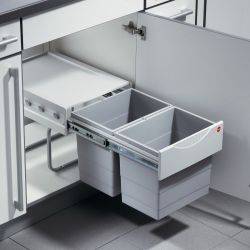Hailo Tandem - 400mm door, 2 bins - under sink pull out kitchen cupboard bin