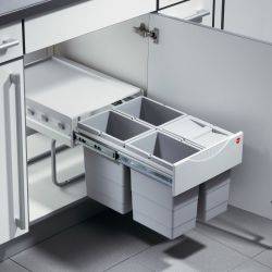 Hailo Tandem - 400mm door, 4 bins - under sink pull out kitchen cupboard bin
