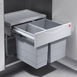 Hailo Tandem - 500mm door, 2 bins - under sink pull out kitchen cupboard bin