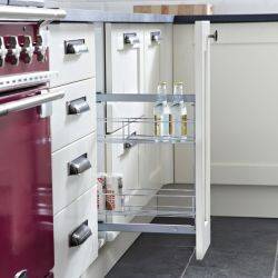 Pull Out Storage Unit, Two Tier, for Cabinet Width 150 mm, Ball Bearing Runners