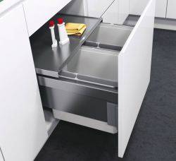 Vauth Sagel ENVI Space Pro - 450mm door, 2 bins - integrated under drawerline pull out kitchen cupboard bin