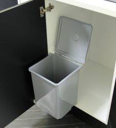 Hafele Grey Square - 400 mm door, 1 13L bin - swing out kitchen cupboard bin
