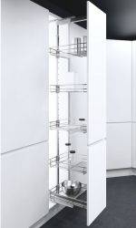 Vauth Sagel Tal Larder Pull Out Larder Unit - Classic Chrome Linear Wire Baskets