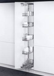 Vauth-Sagel Tal Gate N, Swing Out Larder Unit - Classic Linear Chrome Wire Baskets