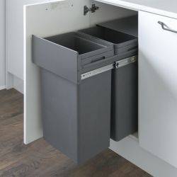Hafele Waste Boss - 400mm door, 2 bins - pull out kitchen cupboard bin