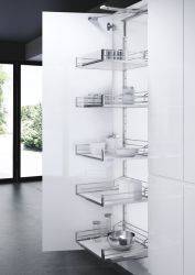Vauth-Sagel Tal Gate, Swing Out Larder Unit - Artline Glass Sided Chrome Baskets