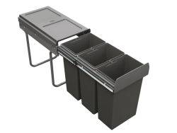 Tek - 300mm door, 3 bins - under sink pull out kitchen cupboard bin
