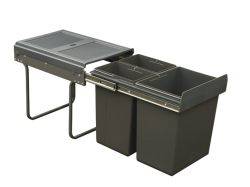 Tek - 400mm door, 3 bins - under sink pull out kitchen cupboard bin