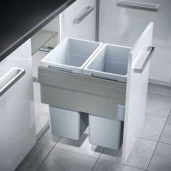 Hailo Euro Cargo - 450mm door, 2 bins - integrated under counter kitchen cupboard bin