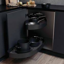 Pull Out Shelving Unit, Lava Grey Curve Shelves, Vauth-Sagel Cornerstone® Maxx