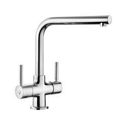 Rangemaster Aquadisc 5, Dual lever, L-Spout, Chrome Kitchen Mixer Tap - TAD5CM/