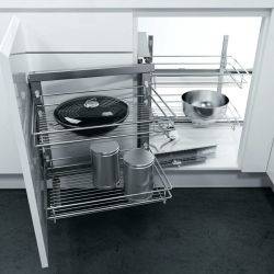 Swing Out Corner Storage, Classic Chrome Linear Wire Baskets, Vauth-Sagel, VS COR Fold