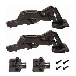 Set of 2 Hafele Metalla 310, 155 degree click on soft close kitchen cabinet hinges - Black Nickel plated