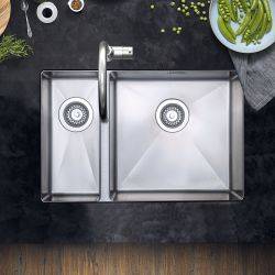 Clearwater Jazz Stainless Steel 590mm 1.5 Bowls Inset or Undermount Kitchen Sink