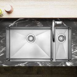 Clearwater Jazz Stainless Steel 800mm 1.5 Bowls Inset or Undermount Kitchen Sink