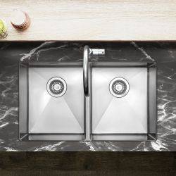 Clearwater Jazz Stainless Steel Double Bowl Inset or Undermount Kitchen Sink